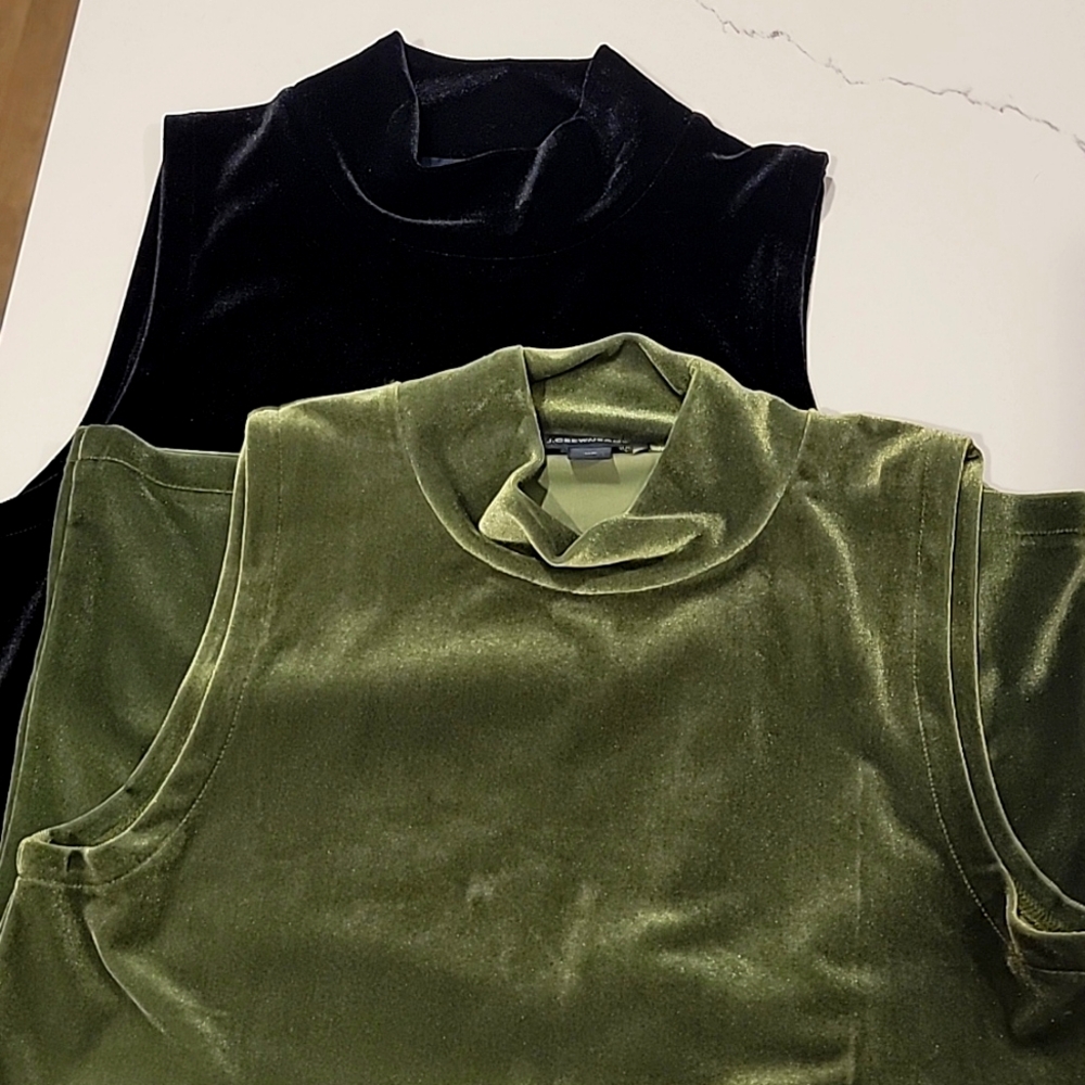 Velvet Mockneck Tops